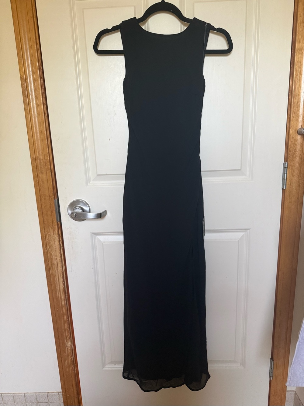 Lulus Yaneli Boat Neck cowl back maxi dress